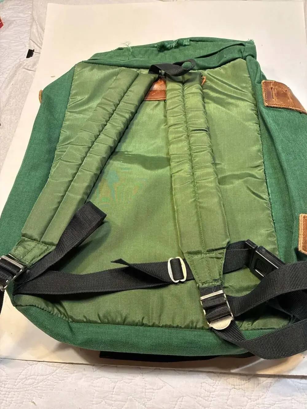 Vintage REI Co-op Green Canvas and Leather Hiking Daypack